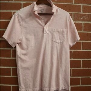 J.Crew Garment Dyed Slub Cotton Polo Shirt Men’s Small Pink
